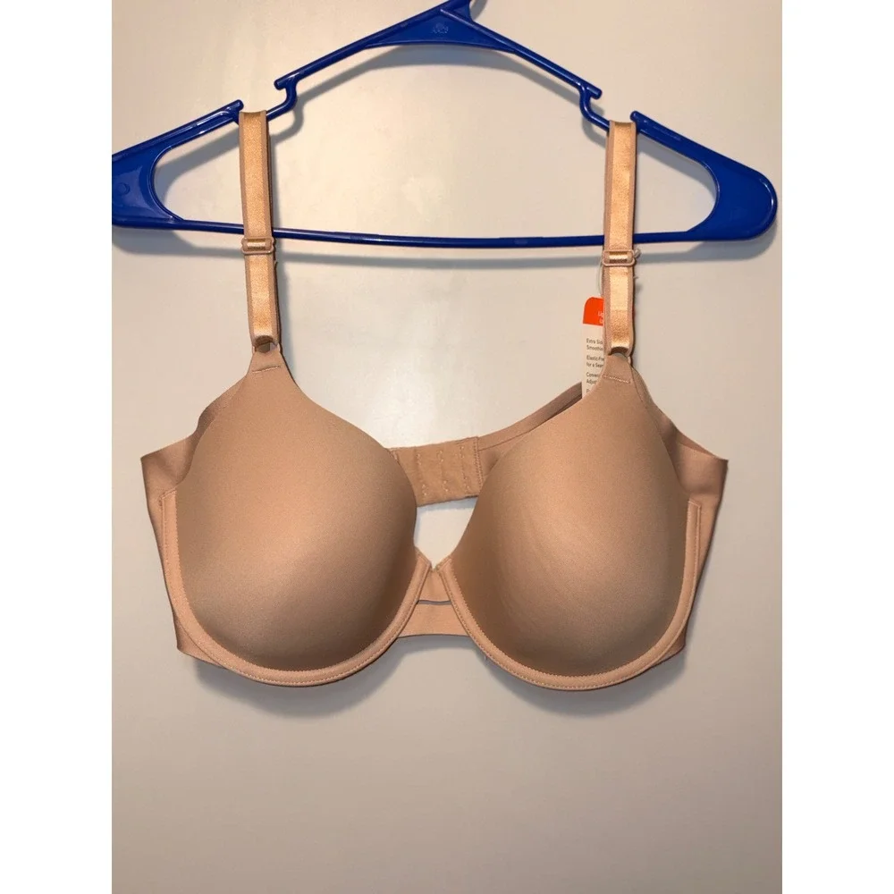 Warners Simply Perfect Underwire Bra 36D Toasted Almond Side Smoothing Nude